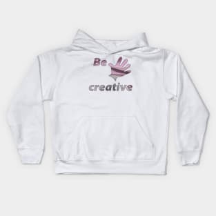 creative hand patterned with pink grey background slice agate Kids Hoodie